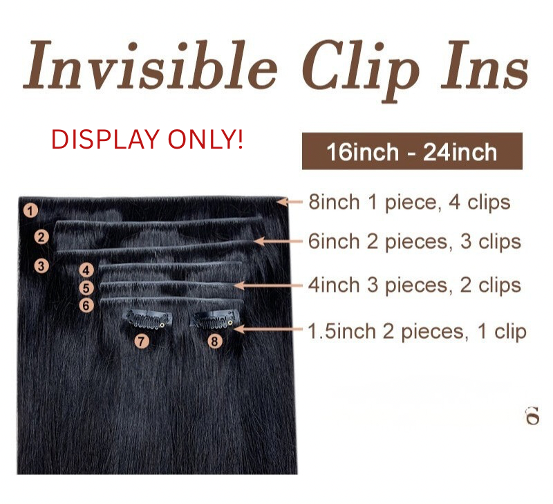 Straight “INVISIBLE” Clip in Extension | Color T4/27/P4