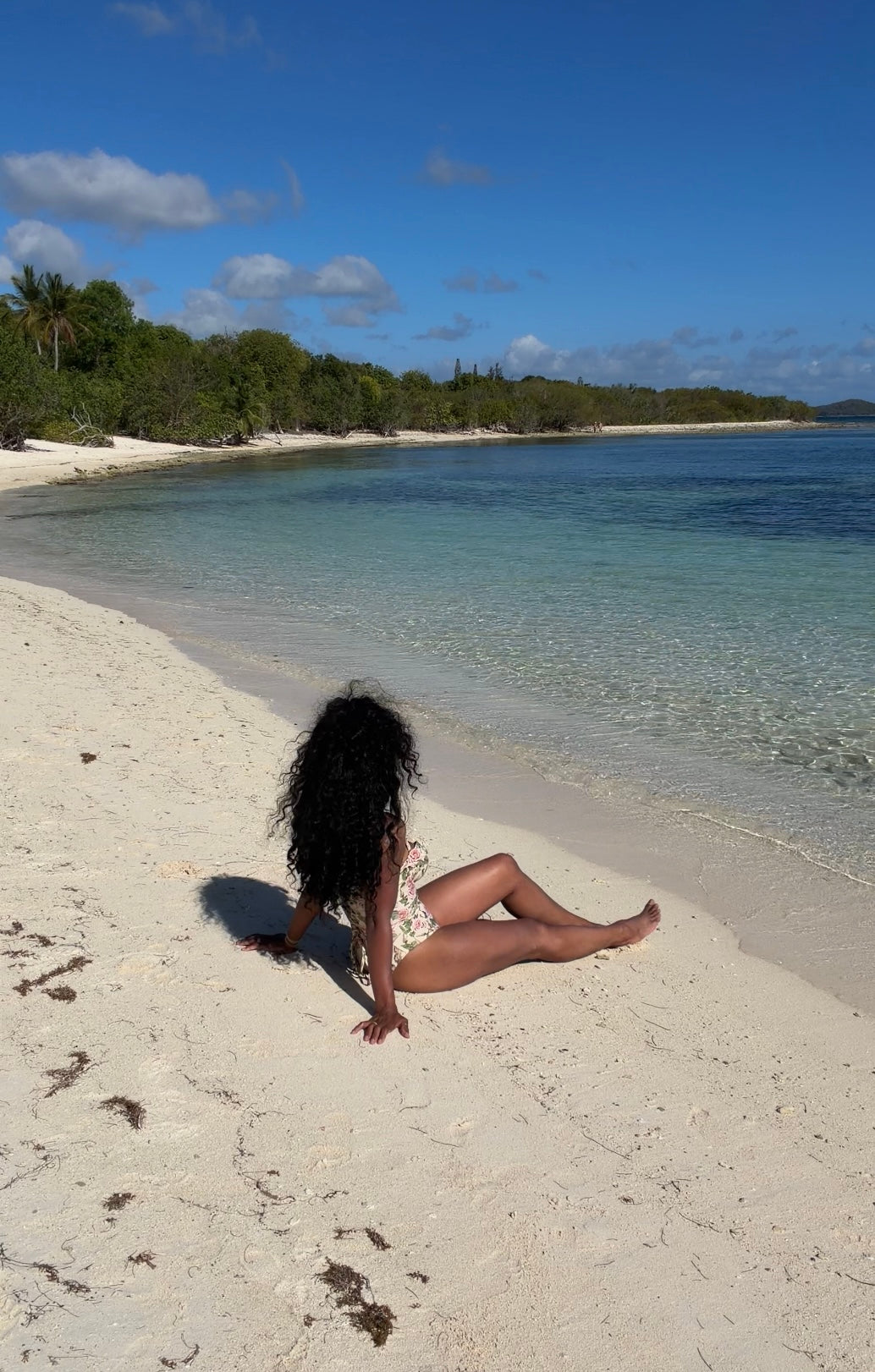S. Riviere single donor raw hair worn on the beach
